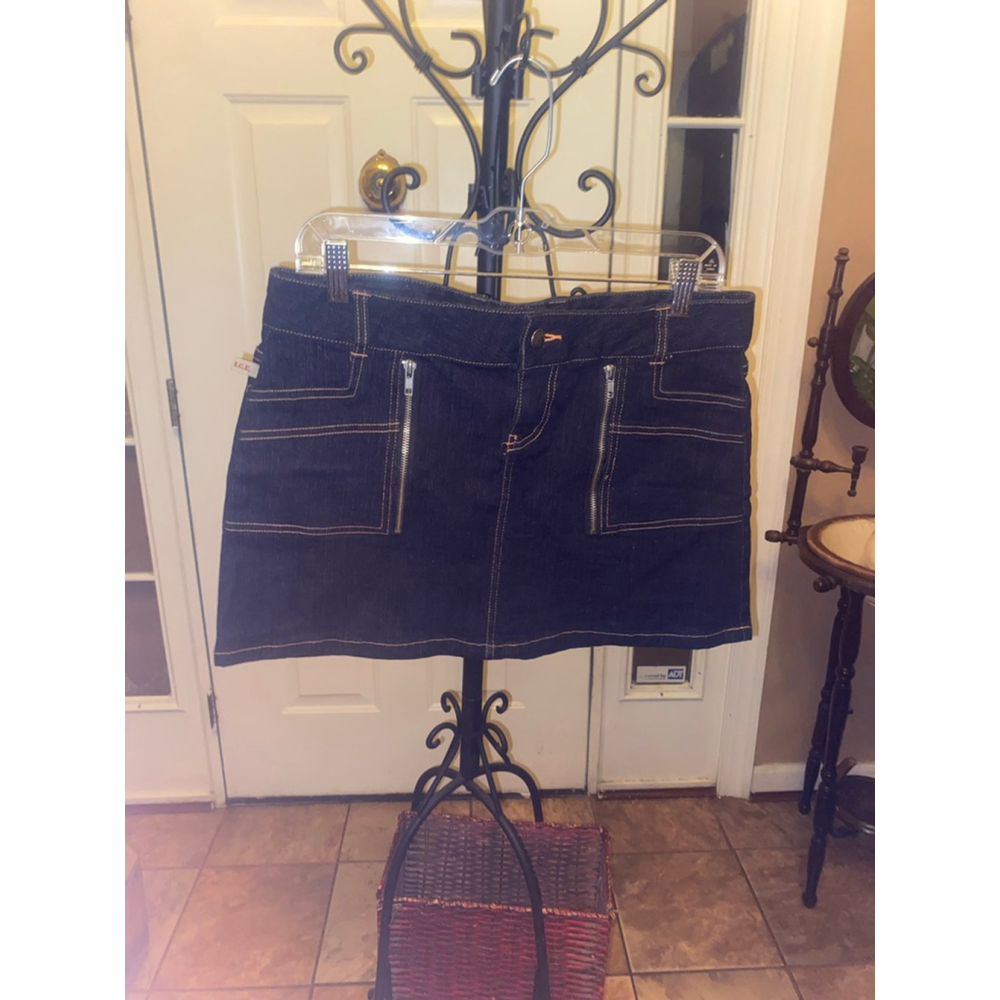 Women's vintage Y2K I.C.E. Dark Blue Mini Skirt